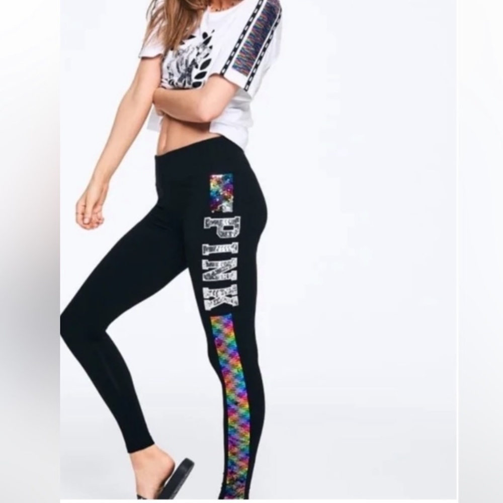 Victoria Secret PINK Rainbow sequin set NEW